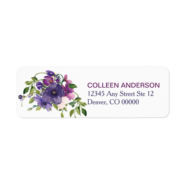 Returadressen Blue Violet Vild Ro Returadress Etikett (Framsidan)