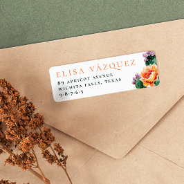 Returadressen Boho Desert Cactus & Flowers Returadress Etikett