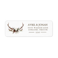Returadressen Boho Rustic Blommigt Ro Antlers