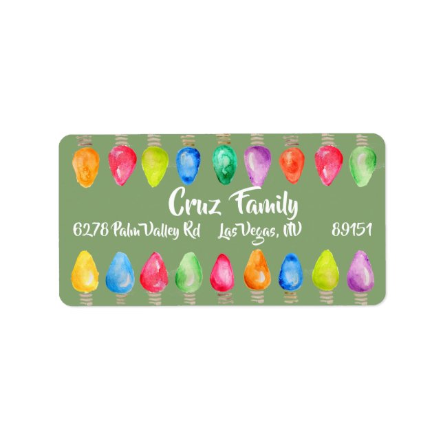 Returadressen Bright jul Lökar Adressetikett (Framsidan)