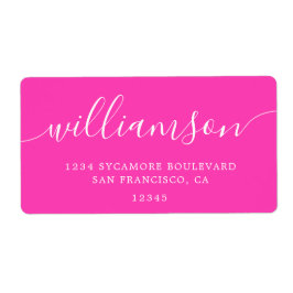 Returadressen Bright Rosa Modern Script Fraktsedel