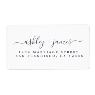 Returadressen Bröllop i Elegant med mörk blått  Fraktsedel