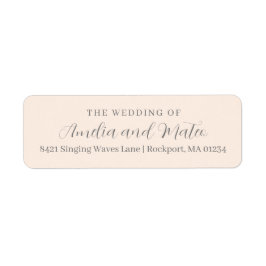 Returadressen Bröllop i  Rosa Calligraphy Returadress Etikett