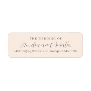 Returadressen Bröllop i  Rosa Calligraphy Returadress Etikett
