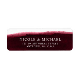 Returadressen Burgundy Watercolor Returadress Etikett