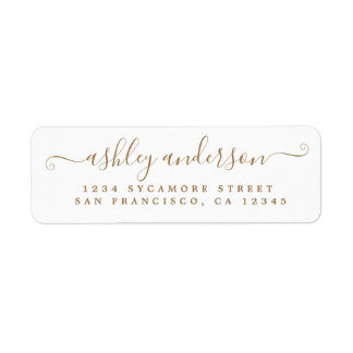 Returadressen Chic Guld Bläck Namn Returadress Etikett