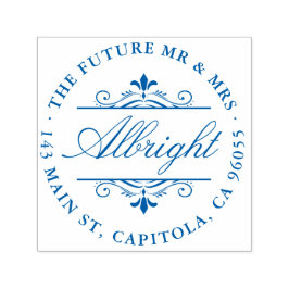 Returadressen chic Round Elegant Script Art Deco Självfärgande Stämpel