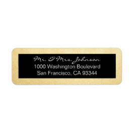 Returadressen Classy Elegant Gold Foil & Black Returadress Etikett
