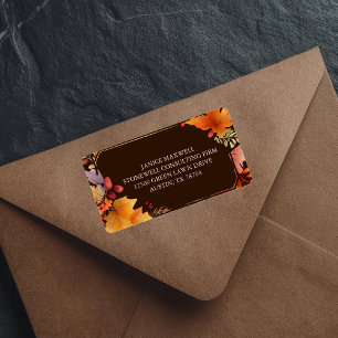 Returadressen Company Thanksgiving Brown Lövs Adressetikett