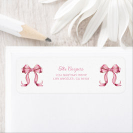 Returadressen Coquette Rosa Bows Returadress Etikett
