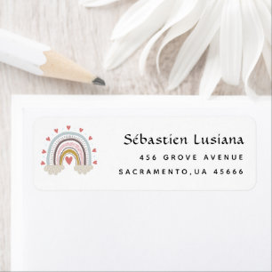 Returadressen Cute Boho Rainbow Baby Shower Returadress Etikett