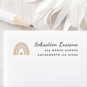 Returadressen Cute Boho Rainbow Baby Shower Returadress Etikett