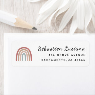 Returadressen Cute Boho Rainbow Baby Shower Returadress Etikett