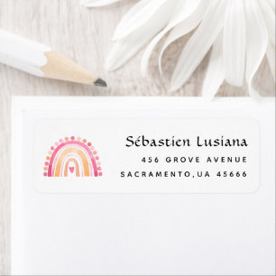 Returadressen Cute Boho Rainbow Baby Shower Returadress Etikett