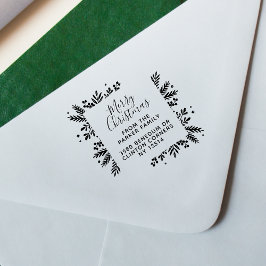 Returadressen Cute God jul Greenery Ram Självfärgande Stämpel