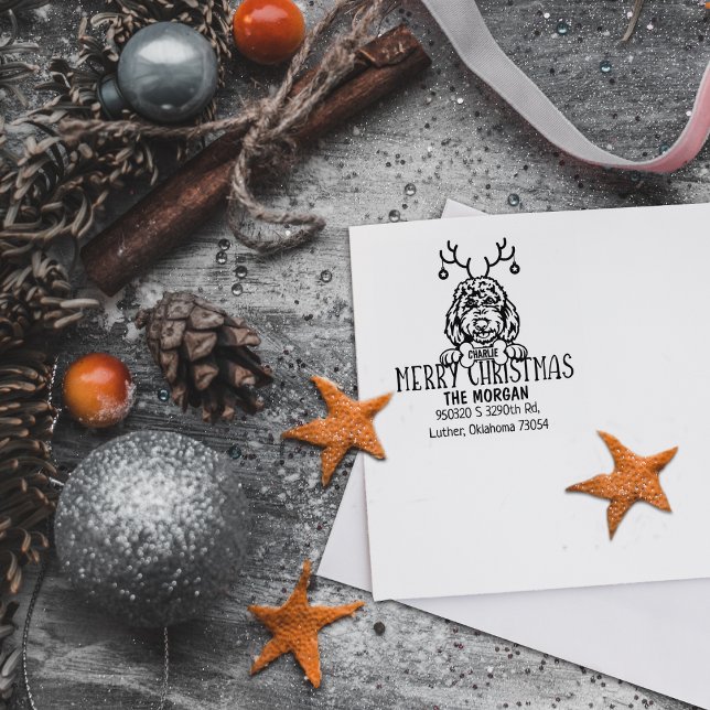 Returadressen Cute Hund jul Stämpel (Skapare uppladdad)