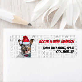 Returadressen Cute jul Blue Heeler Hund Returadress Etikett