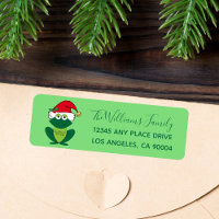 Returadressen Cute jul Frog Santa Hat