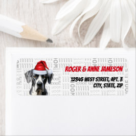 Returadressen Cute jul-Hund i Great dane Returadress Etikett