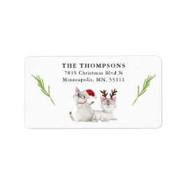 Returadressen Cute jul Kattunge Adressetikett