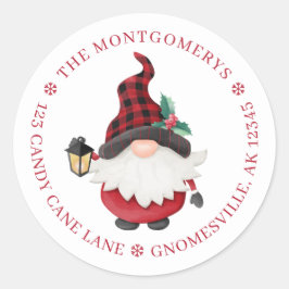 Returadressen Cute jultomte Runt Klistermärke