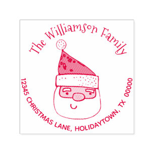 Returadressen Cute Modern Jultomten, jul Självfärgande Stämpel