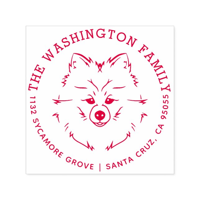 Returadressen Cute Pommern Hund Namn Självfärgande Stämpel (Design)