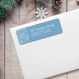 Returadressen Cute Winter Snowflake Doodles Returadress Etikett