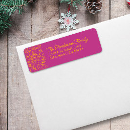 Returadressen Cute Winter Snowflake Doodles Returadress Etikett