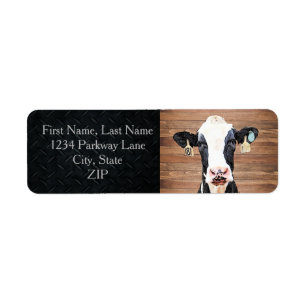 Returadressen Dairy Cow Holstein Cute Farm Returadress Etikett