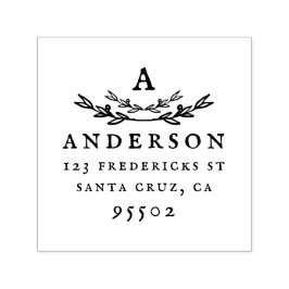 Returadressen Efternamn för anpassningsbar, Rustic Självfärgande Stämpel