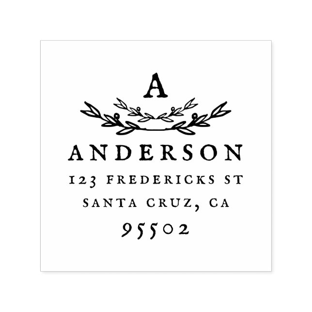 Returadressen Efternamn för anpassningsbar, Rustic Självfärgande Stämpel (Design)