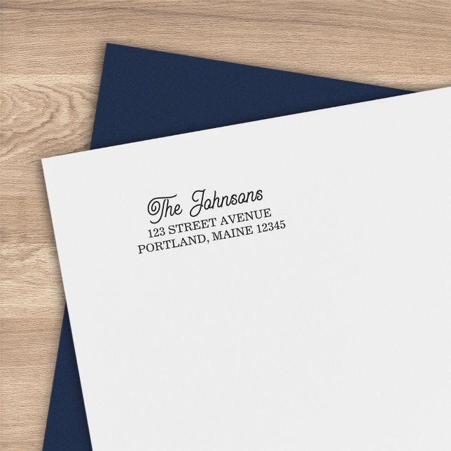 Returadressen Efternamn för seriell och klassisk k Självfärgande Stämpel (Skapare uppladdad)