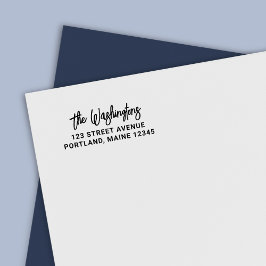 Returadressen Efternamn på fet penselskript Självfärgande Stämpel