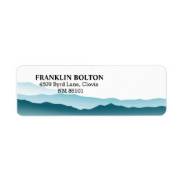 Returadressen elegant Blue Rolltain Mountains Returadress Etikett