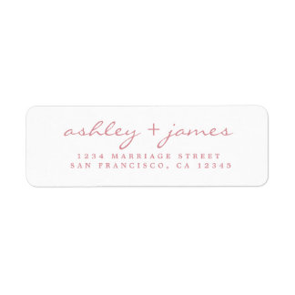 RETURADRESSEN ELEGANT BRÖLLOP i ROSA RO  Returadress Etikett