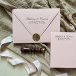 Returadressen elegant Bröllop Självfärgande Stämpel<br><div class="desc">Enkelt,  självtryckande frimärke i elegant bröllop-returadress,  med namn i högtidligt svart skript och adress i sans serif-teckensnitt.</div>