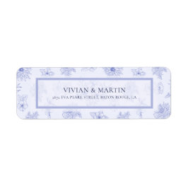 Returadressen elegant Neutralt Blue Shadow blommig Returadress Etikett