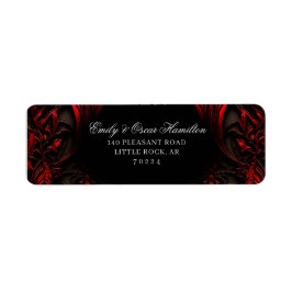 Returadressen elegant Red & Black Gotham Damask Returadress Etikett