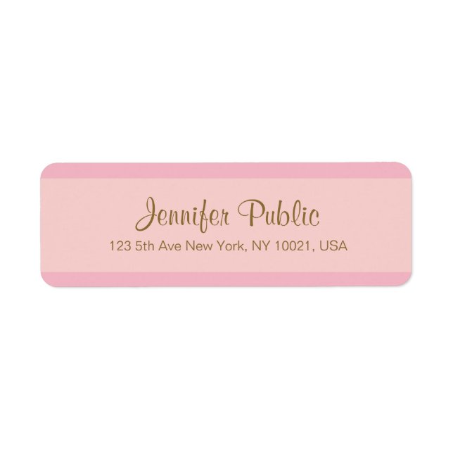 Returadressen elegant Rosa Guld Script Template Returadress Etikett (Framsidan)