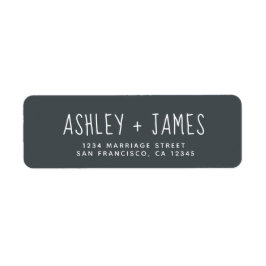 Returadressen elegant Script off-Black Bröllop Returadress Etikett