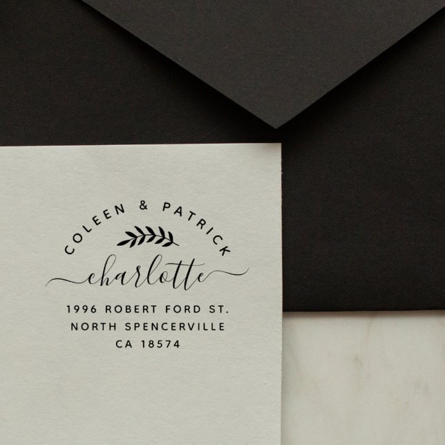 Returadressen elegant Script Simple Two Namn Stämpel (Skapare uppladdad)