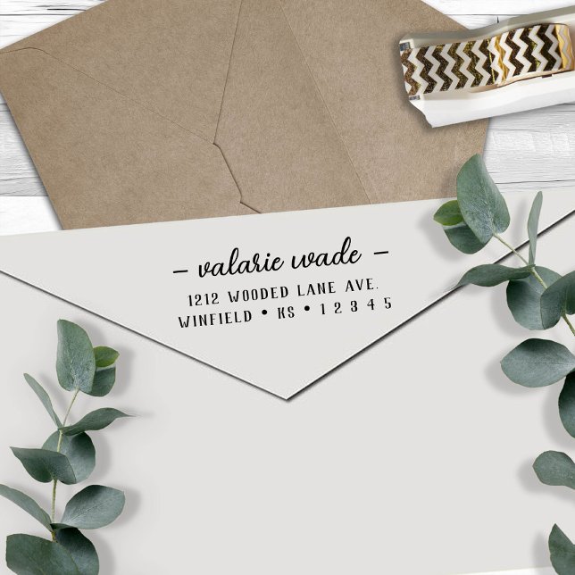 Returadressen elegant Script Självfärgande Stämpel (Skapare uppladdad)