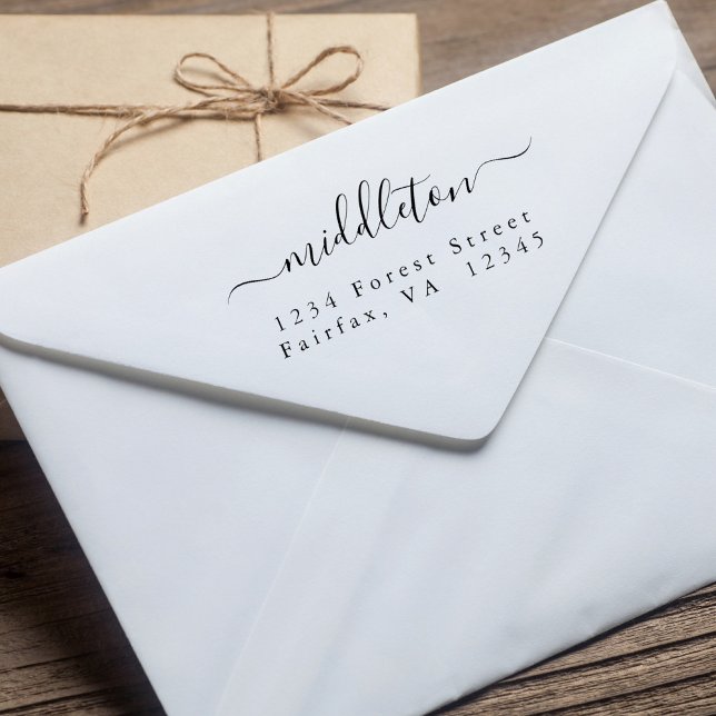 Returadressen elegant Script Självfärgande Stämpel (Skapare uppladdad)