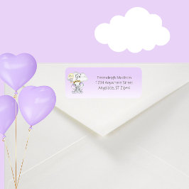 Returadressen Elephant HotAir Balloon Baby Shower Returadress Etikett