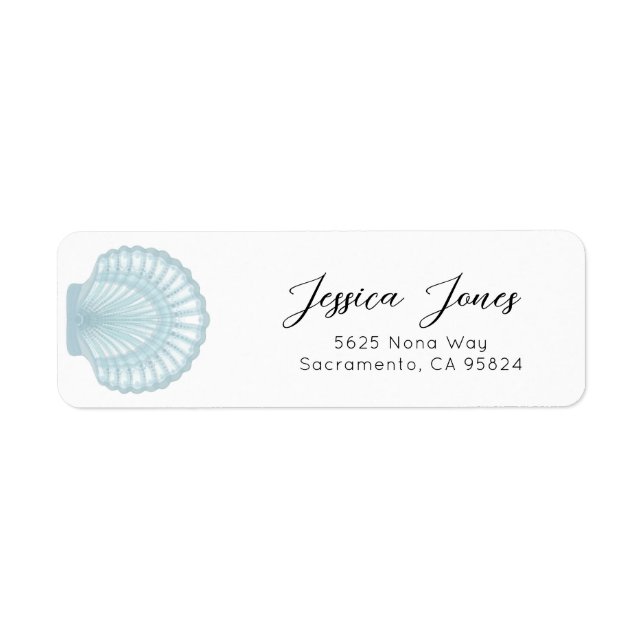 Returadressen Enkel vattenfärgsblå Snäcka Returadress Etikett (Framsidan)