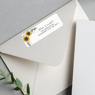 Returadressen Eucalyptus Bröllop Blommigt Returadress Etikett
