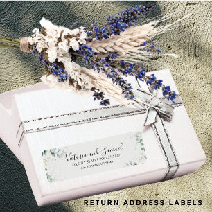 Returadressen Eucalyptus elegant greenery löv Returadress Etikett