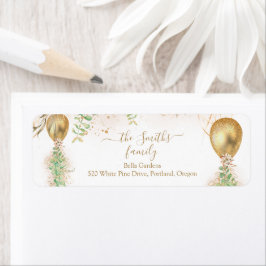 Returadressen Eucalyptus Greenery Baby Shower Returadress Etikett