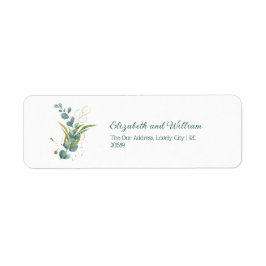 Returadressen Eucalyptus Illustration Bröllop Returadress Etikett